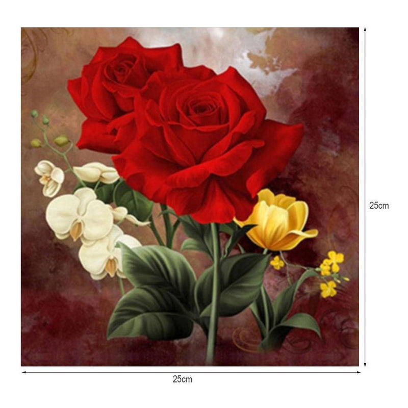 DIY 5D Diamond Embroidery Red Rose Flower Painting Cross Stitch Wall Decor Newly