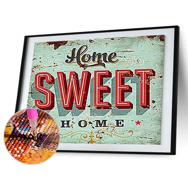 5D DIY Full Drill Diamond Painting Home Sweet Home Embroidery Craft Kit Wall Art