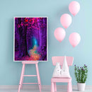 5D Full Drill Art Rhinestone Picture DIY Purple Forest Mosaic Diamond Painting