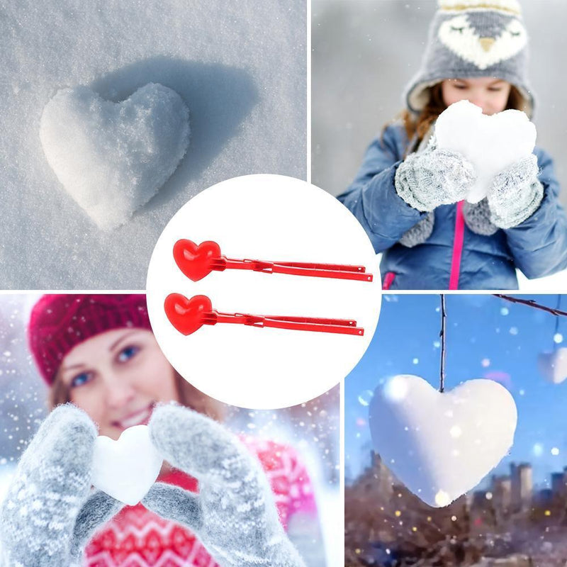 Heart-shaped Snowball Clip Funny Snowball Mold Kids Outdoor Toys (34x8cm)