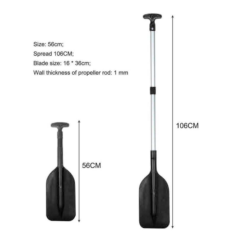 Retractable Portable Telescope Rafting Boat Paddle for Water Sport (Black)