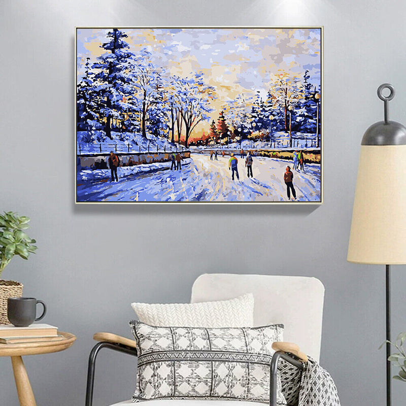 Ski Digital Canvas Handmade Acrylic Color Drawing Kit DIY Hand Painted Artwork