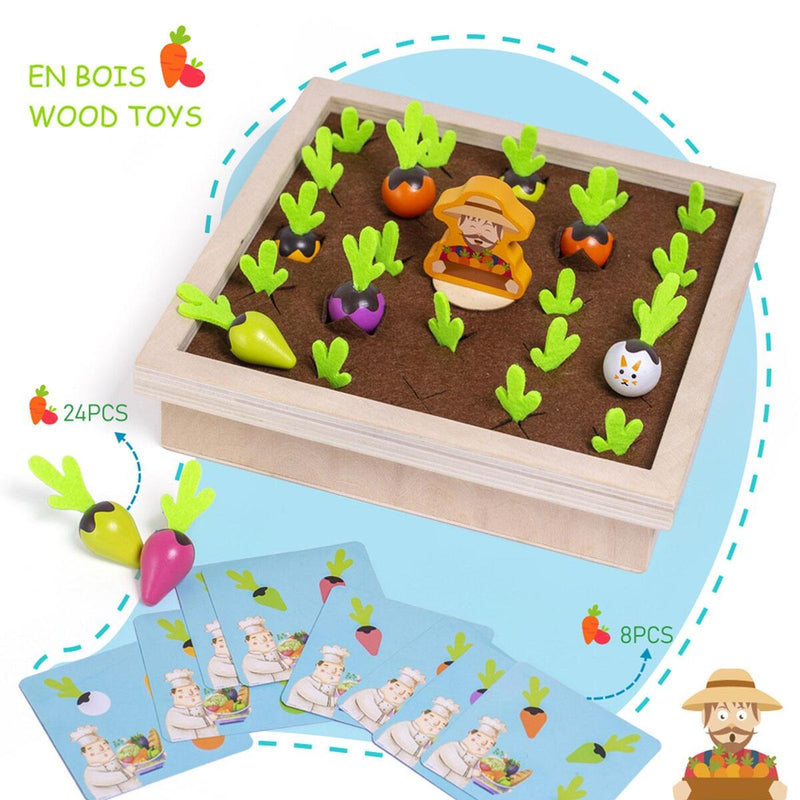 Montessori Toys for Toddlers Carrot Harvest Shaped & Size Matching Game_