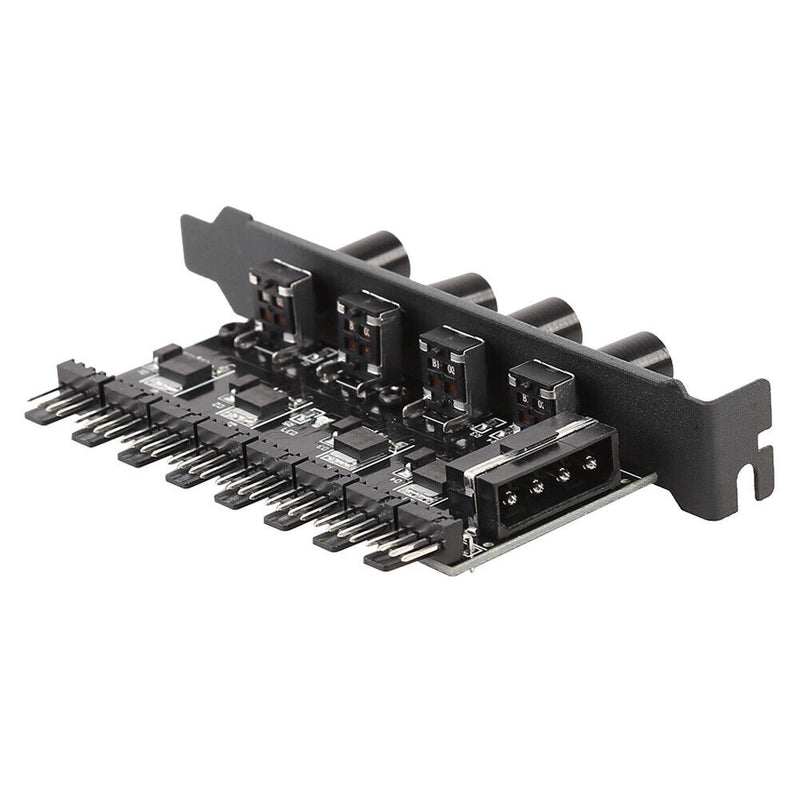 CPU PC Case 8 Channels Cooling Fan HUB Chassis 4 Knob Radiator Speed Controller