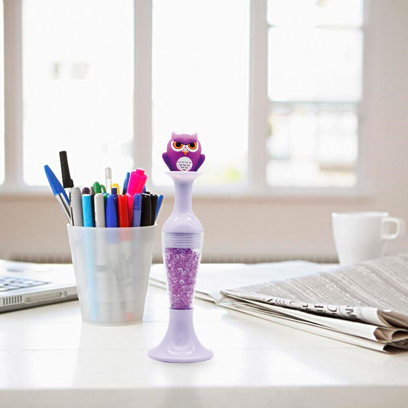Vase 5D Diamond Painting Point Drill Pen DIY Craft (Purple Owl w/ Drill)