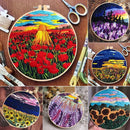 DIY Crafts Needle Punch Cross Stitch Kit Flower Embroidery Embroidery Hoop