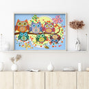 Diamond Painted 5D DIY Cartoon owl Partial Special Rhinestone Set