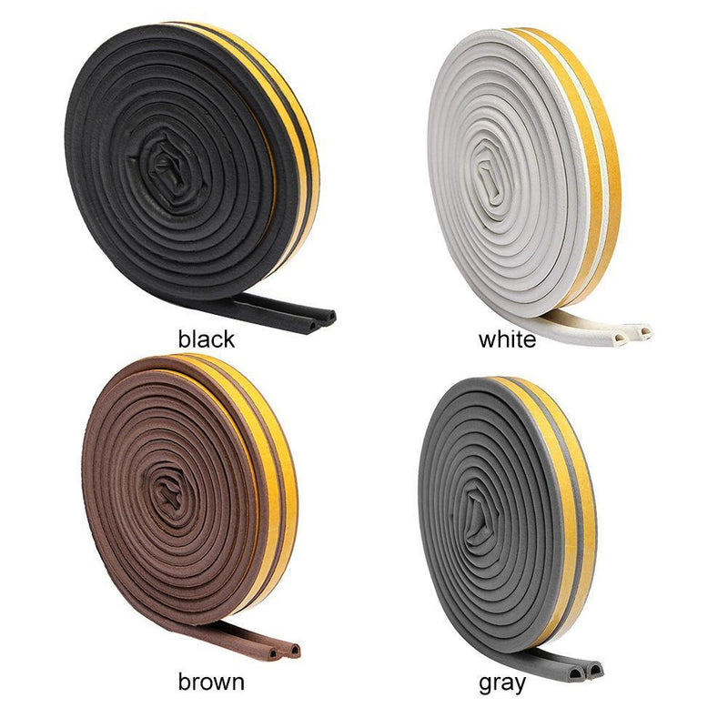 10pc Self-adhesive Soundproofing Anti Collision Window Seal Strip 10m Black