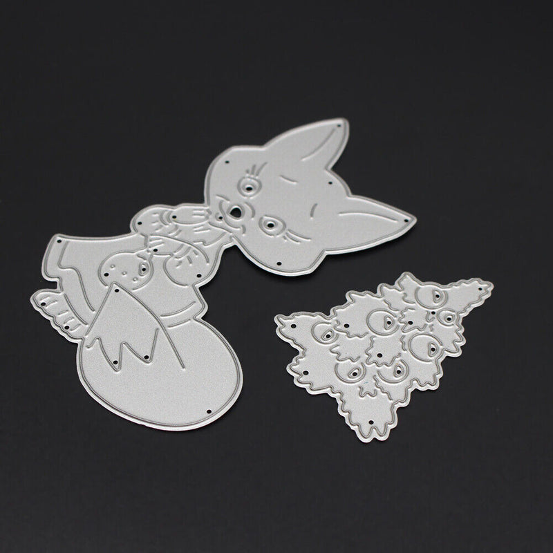 Christmas Tree Cat Cutting Die Stencil DIY Scrapbooking Album Craft Card-164939