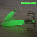 12-Claw Plastic Luminous Squid Hooks Glow in Dark Octopus Cuttlefish Fishing