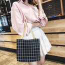 Large Capacity Simple Lunch Box Storage Bag Washable Bag (Black Lattice)