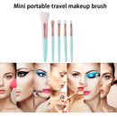 5pcs Portable Makeup Brush Set Soft Nylon Eyeshadow Foundation Brush (Blue)