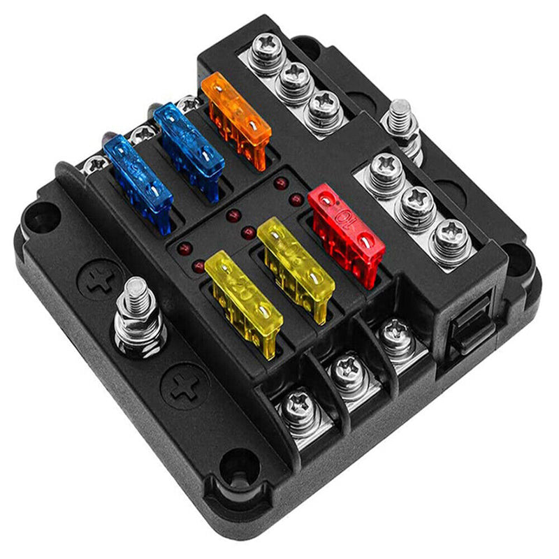 YJ-FB014 Terminal Block Holder Case 6 Ways Blade Fuse Box with Indicator Li
