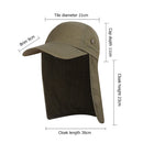Unisex Fish Hat Sun Visor Cap Sun Protect with Ear Neck Cover (Army Green)