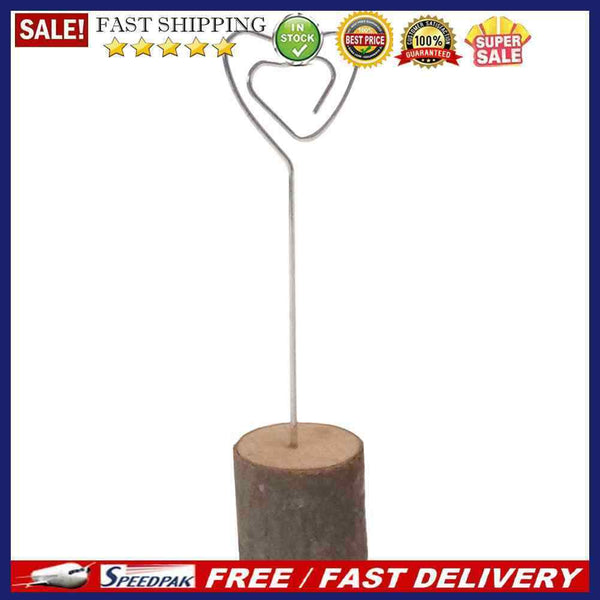 10pcs Wedding Photo Wooden Heart Seat Clips Table Card Picture Holder Party Prop