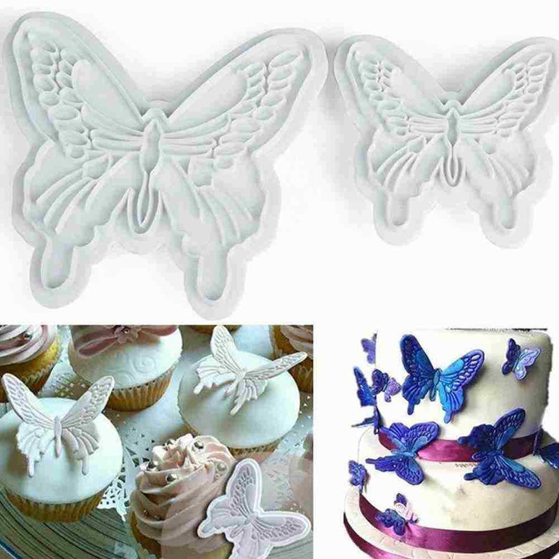 Butterfly Flower Plunger Fondant Stamp Cookie Decorate Cake Hot UK Tool C0D0