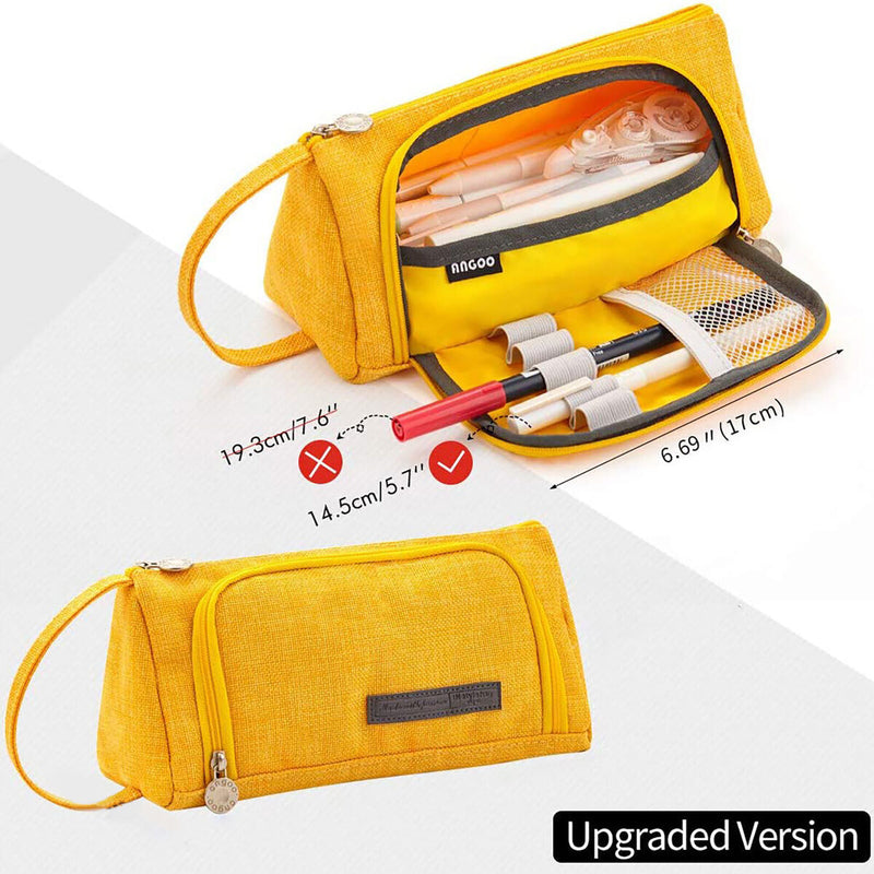 Portable Pen Bag-Linen Big Capacity Stationery Bag Cosmetic Bag for Boys Girl