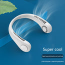 Mini Neck Fan USB Rechargeable Bladeless Fan Neck Air Conditioner (White)