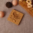 Wooden Cookie Mold Flower Pine Cone Shape Carved Stamp for Biscuit Baking Too