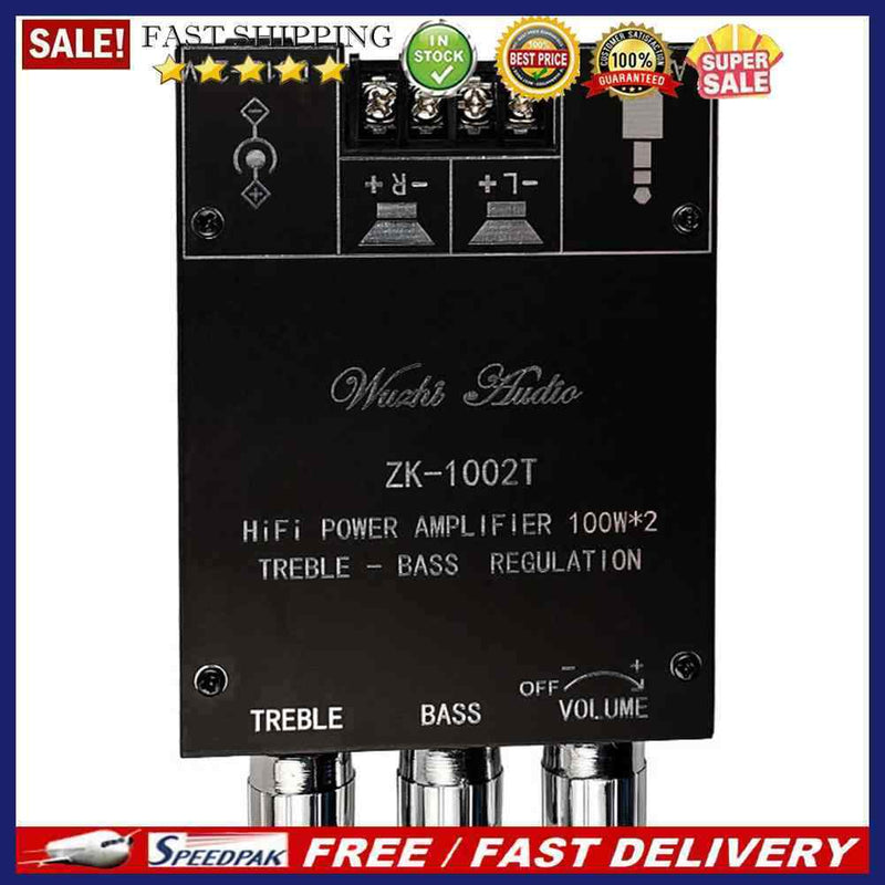 ZK-1002T HIFI 2.0 Channel 100Wx2 Amplifier Board Stereo Subwoofer Speaker Module