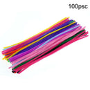 100 Pipe Chenille Sticks Cleaners Stems Assorted Crafts 6mm Colours x 30cm B7H2