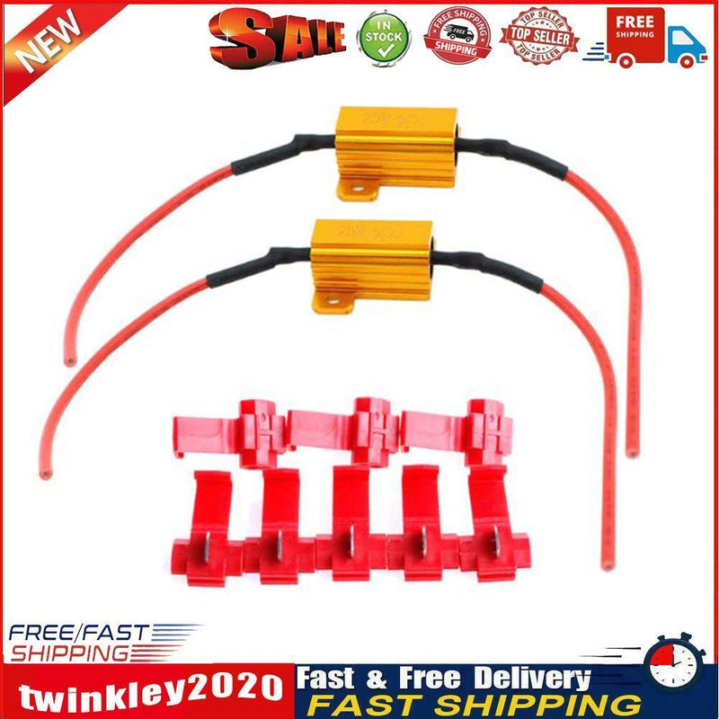 2pcs 25W 6ohm LED Car Light Resistance Load Resistors for Turn Signal Lamp Newly