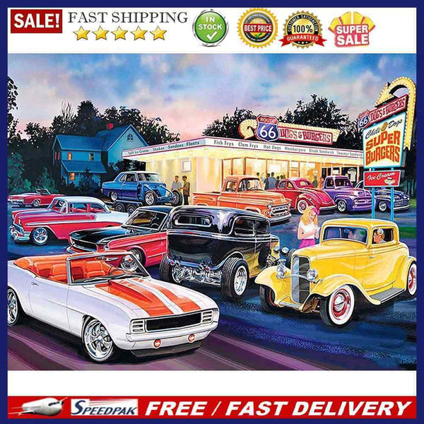 Digital Paint Car Painted By Numbers On Canvas Wall