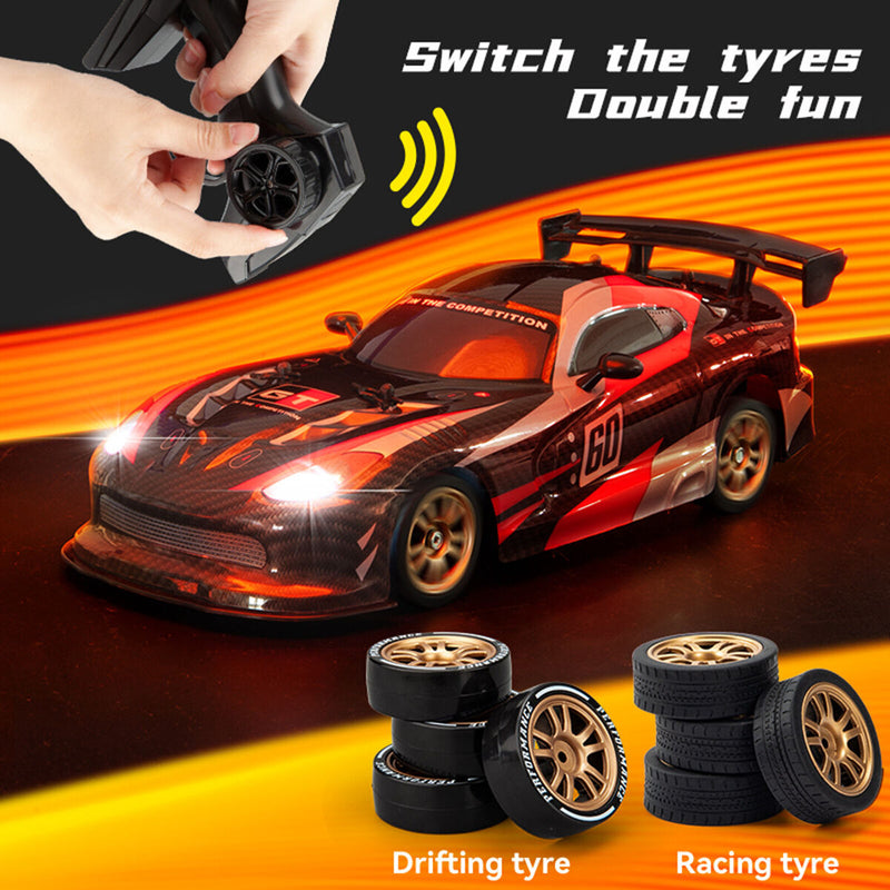 #A 1/16 4wd 2.4ghz 16km/h Racing Car High Speed Rc Racing Drift Car with Led Lig