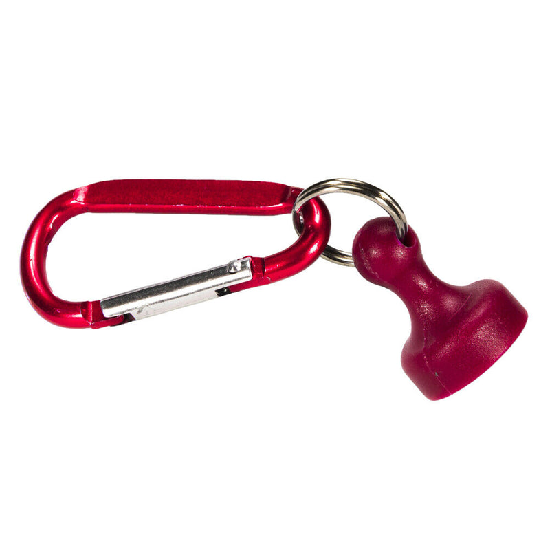 Magnetic Net Release Keeper with Lanyard Carabiners for Fly Fishing (Red)