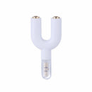 3.5mm Extension Earphone Audio Splitter 1 Male to 2 Female Adapter (White)