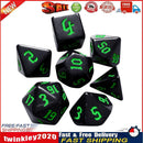 7pcs/Set Multi-Sided Digital Dices D4 D6 D8 D10 D12 D20 for TRPG (Green) Newly