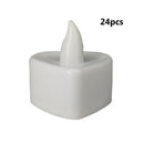 24pcs LED Tea Lights Candles Simulation Flame Colorful Flickering Pillar Candles