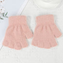 Autumn Plush Knitted Fingerless Mittens Half Finger Gloves Imitation Mink Hair