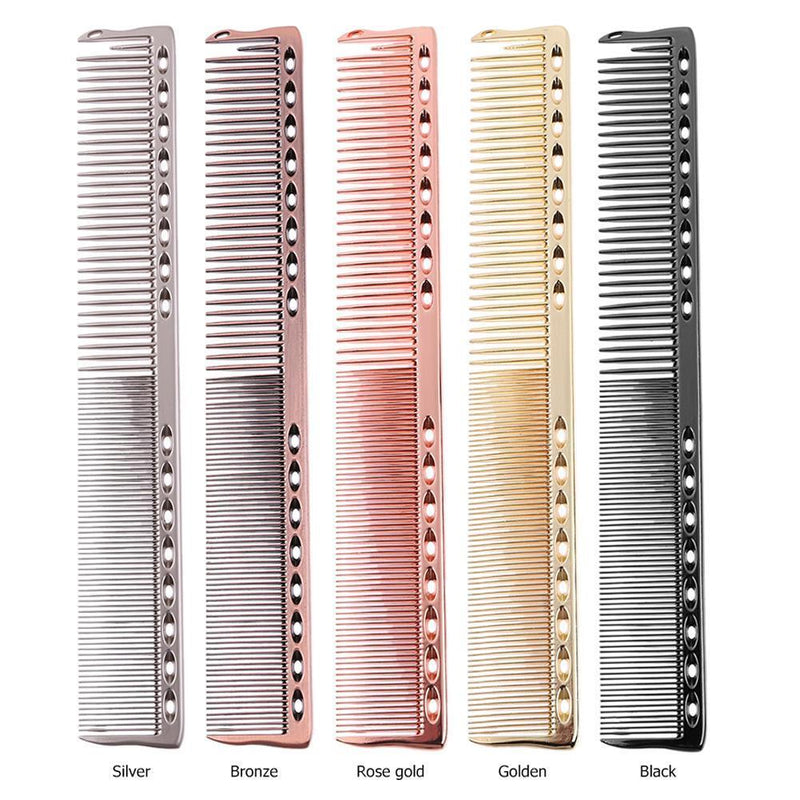 Aluminum Anti-static Hairdressing Combs Hair Cutting Hair Brush (Black)
