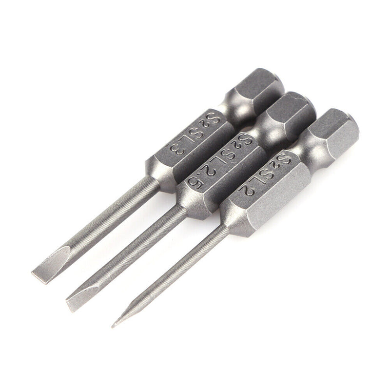 6pcs 50mm 2.0-6.0mm Flat Head Slotted Tip Screwdrivers Bits Newly