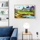 Full Round Drill Rhinestone Diamond Painting House By Bridge Handwork Home