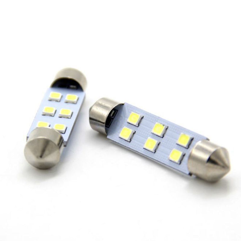 White 2835 6SMD 44MM Festoon Light C5W Car LED Reading Bulbs Dome Lamp For 4Pcs