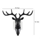 5pcs Self-Adhesive Wall-Mounted Hook Antler Horns Hanger Wall Rack(Black)