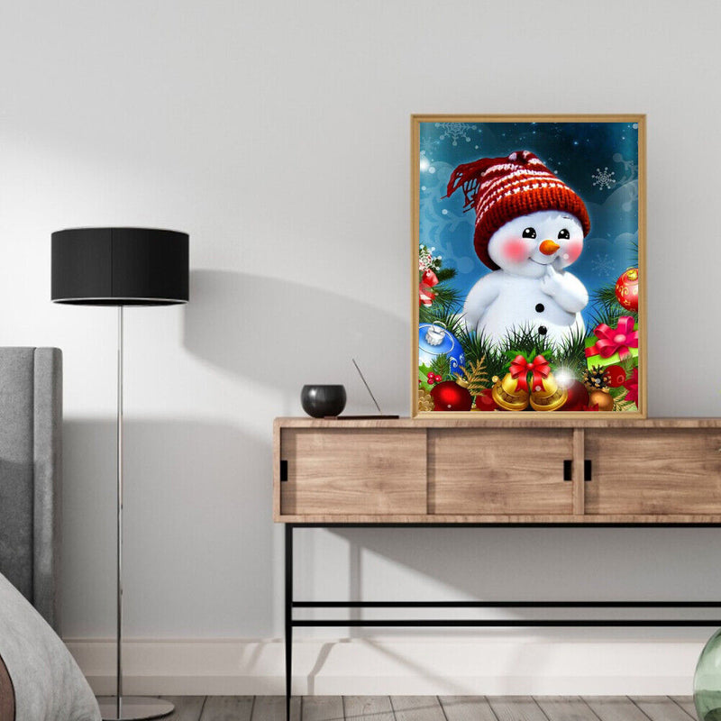 Snowman Frameless DIY Oil Paint by Numbers Kit Picture Coloring Canvas Art