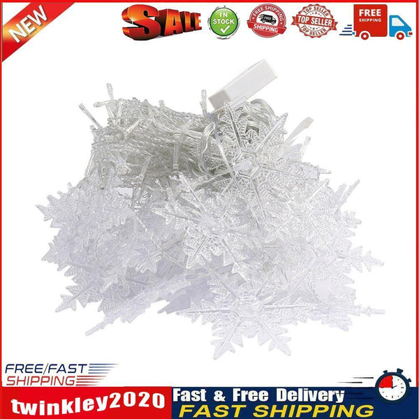 4m LED Snowflake Icicle Lamp Curtain String Lights Christmas Decor (EU CW) Newly