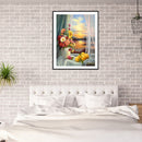 5D Full Round Drill Drawing Picture Window Scene Diamond Painting Room Ornament