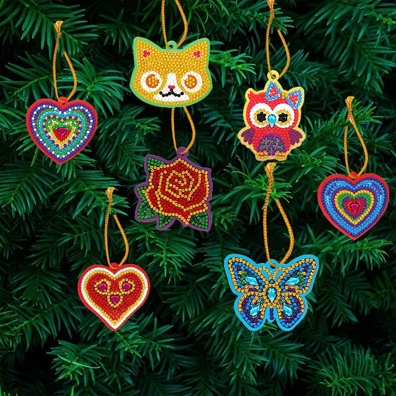 20pcs Greeting Card Pendants Diamond Painting Single Side Sticking Special Shape
