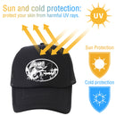 Adjustable Fish Baseball Cap Fisherman Trucker Hat for Women Men (Black)