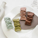 Leather Girls Accessories Bangs Clip Hairpin Pleated Rectangle Barrette