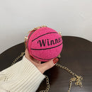 Casual Spherical Shoulder Top-handle Bag Female PU Plush Messenger Chain Clutch