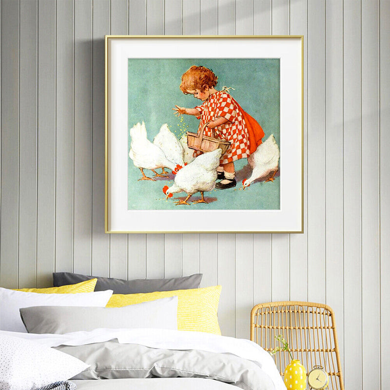 Little Girl Diamond Painting 5D DIY Full Round Rhinestone Picture (WX640)