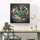 Abstract Word Full Round Drill Mosaic Wall Art Picture of Rhinestone Decoration