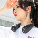 Mini Neck Fan Bladeless USB Rechargeable Neck Air Cooler (Black 3000mAh)