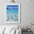 Paint By Numbers DIY Clear Beach Painted on Canvas Oil Picture Craft Wall Decor