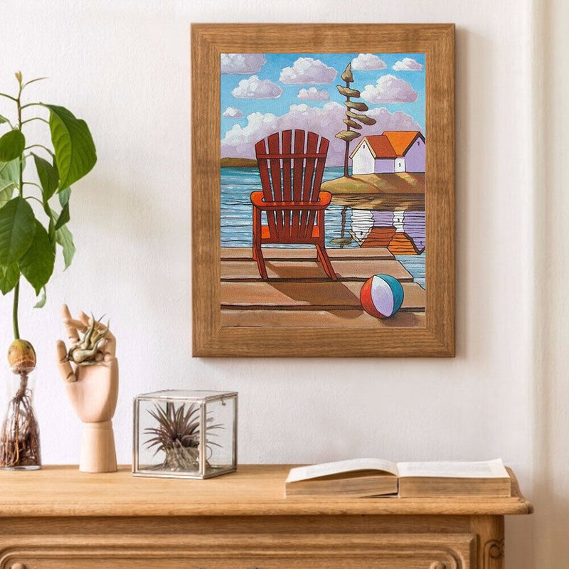 Lake Chair Hut Oil Paint By Numbers Kits DIY Handpainted on Canvas Wall Art
